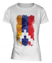 Nagorno-Karabakh Republic Grunge Flag Ladies T-Shirt
