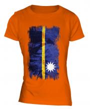 Nauru Grunge Flag Ladies T-Shirt