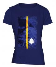 Nauru Grunge Flag Ladies T-Shirt