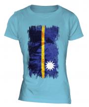 Nauru Grunge Flag Ladies T-Shirt