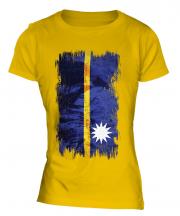 Nauru Grunge Flag Ladies T-Shirt