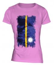 Nauru Grunge Flag Ladies T-Shirt