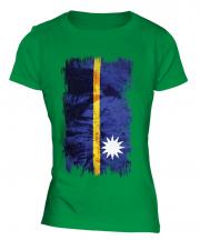 Nauru Grunge Flag Ladies T-Shirt