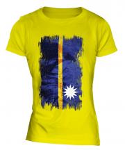Nauru Grunge Flag Ladies T-Shirt