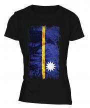Nauru Grunge Flag Ladies T-Shirt