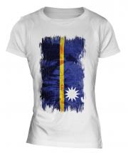 Nauru Grunge Flag Ladies T-Shirt