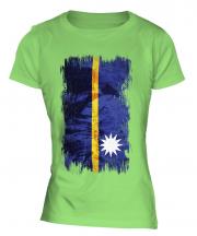 Nauru Grunge Flag Ladies T-Shirt