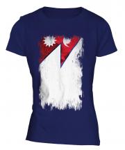 Nepal Grunge Flag Ladies T-Shirt