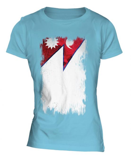 Nepal Grunge Flag Ladies T-Shirt