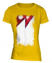 Nepal Grunge Flag Ladies T-Shirt