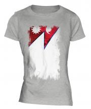 Nepal Grunge Flag Ladies T-Shirt