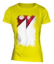 Nepal Grunge Flag Ladies T-Shirt