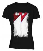 Nepal Grunge Flag Ladies T-Shirt
