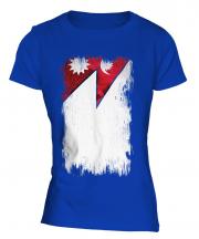 Nepal Grunge Flag Ladies T-Shirt