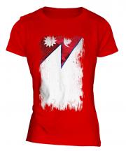 Nepal Grunge Flag Ladies T-Shirt