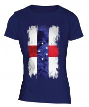 Netherlands Antilles Grunge Flag Ladies T-Shirt