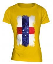 Netherlands Antilles Grunge Flag Ladies T-Shirt