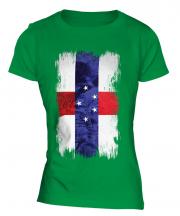 Netherlands Antilles Grunge Flag Ladies T-Shirt