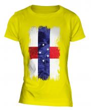 Netherlands Antilles Grunge Flag Ladies T-Shirt