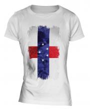 Netherlands Antilles Grunge Flag Ladies T-Shirt