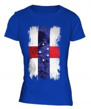 Netherlands Antilles Grunge Flag Ladies T-Shirt