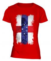 Netherlands Antilles Grunge Flag Ladies T-Shirt