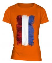 Netherlands Grunge Flag Ladies T-Shirt