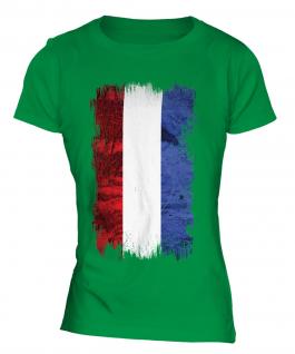 Netherlands Grunge Flag Ladies T-Shirt
