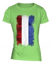 Netherlands Grunge Flag Ladies T-Shirt