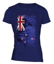 New Zealand Grunge Flag Ladies T-Shirt