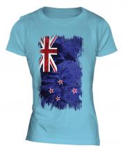 New Zealand Grunge Flag Ladies T-Shirt