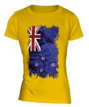 New Zealand Grunge Flag Ladies T-Shirt