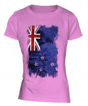 New Zealand Grunge Flag Ladies T-Shirt