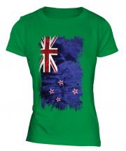 New Zealand Grunge Flag Ladies T-Shirt
