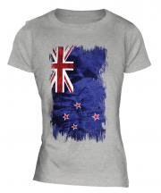 New Zealand Grunge Flag Ladies T-Shirt