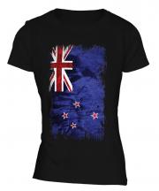 New Zealand Grunge Flag Ladies T-Shirt