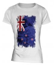 New Zealand Grunge Flag Ladies T-Shirt