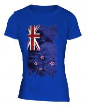 New Zealand Grunge Flag Ladies T-Shirt