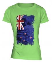 New Zealand Grunge Flag Ladies T-Shirt