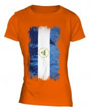 Nicaragua Grunge Flag Ladies T-Shirt
