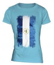 Nicaragua Grunge Flag Ladies T-Shirt