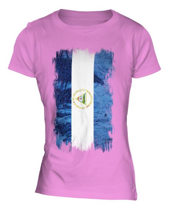 Nicaragua Grunge Flag Ladies T-Shirt