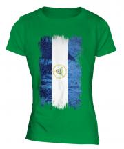 Nicaragua Grunge Flag Ladies T-Shirt