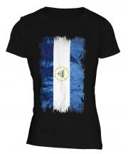 Nicaragua Grunge Flag Ladies T-Shirt