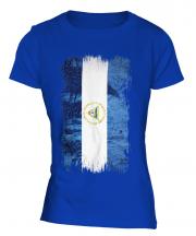Nicaragua Grunge Flag Ladies T-Shirt