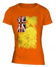 Niue Grunge Flag Ladies T-Shirt