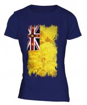 Niue Grunge Flag Ladies T-Shirt