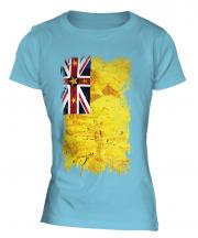Niue Grunge Flag Ladies T-Shirt