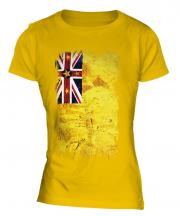 Niue Grunge Flag Ladies T-Shirt