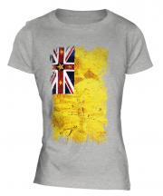 Niue Grunge Flag Ladies T-Shirt